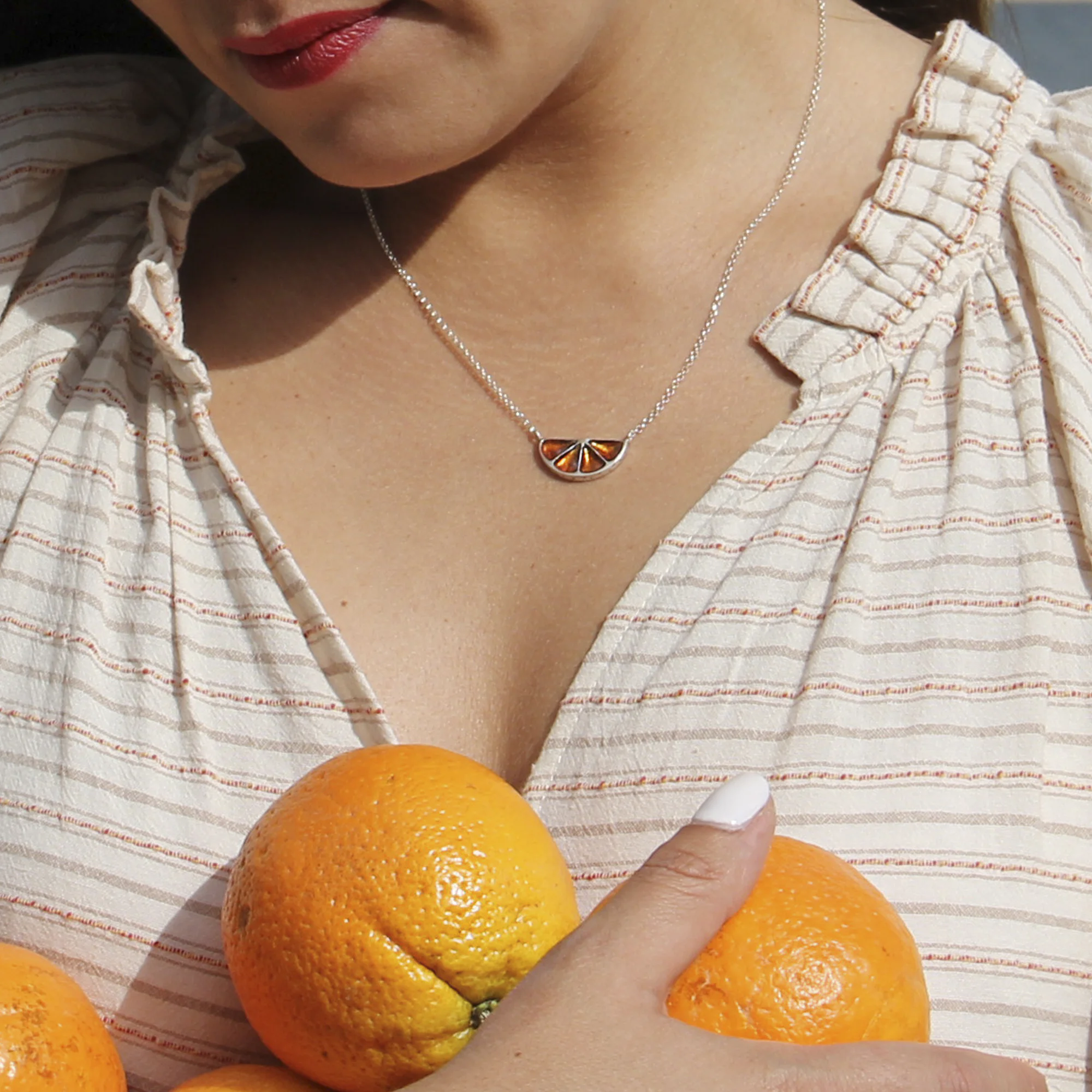 Gargantilla de plata naranja y lima - Vacía la Nevera - Vacía La Nevera Gargantilla de plata naranja y lima - Vacía la Nevera