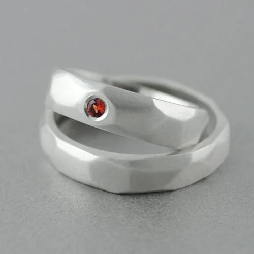 alianza plata facetada zafiro naranja - Vacía La Nevera alianza plata facetada zafiro naranja