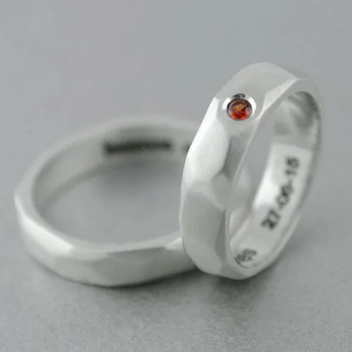 alianza plata facetada zafiro naranja - Vacía La Nevera alianza plata facetada zafiro naranja