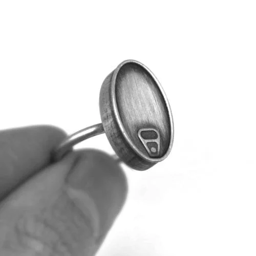 Original sterling silver ring, tin can - Vacía La Nevera
