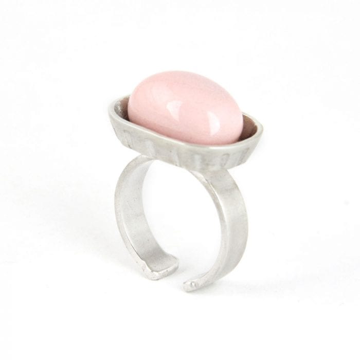 anillo de plata jabonera, porcelana rosa. Vacia la nevera