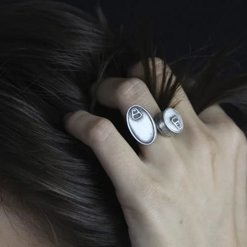 Original sterling silver ring, tin can - Vacía La Nevera