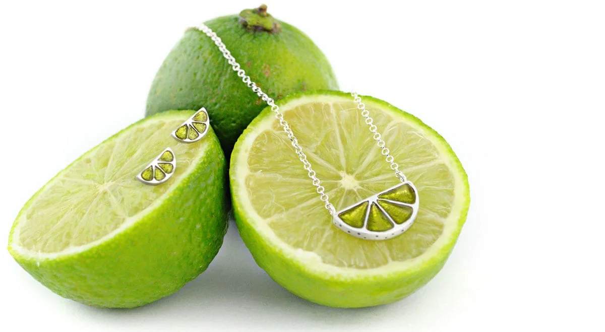 gargantilla de plata y esmalte lima