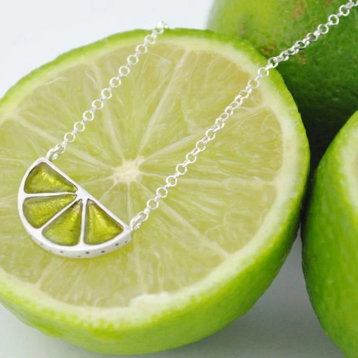 Gargantilla de Plata, Rodaja de Naranja, Pomelo, Lima - Vacía La Nevera Gargantilla de Plata, Rodaja de Naranja, Pomelo, Lima