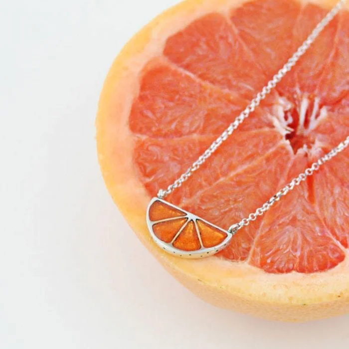 Gargantilla de Plata, Rodaja de Naranja, Pomelo, Lima - Vacía La Nevera Gargantilla de Plata, Rodaja de Naranja, Pomelo, Lima