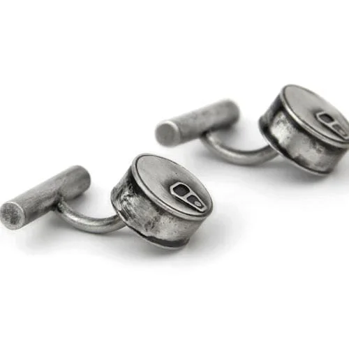 Silver Cufflinks, Tin Can Tuna, original cuffinks