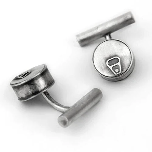 Silver Cufflinks, Tin Can Tuna, original cuffinks