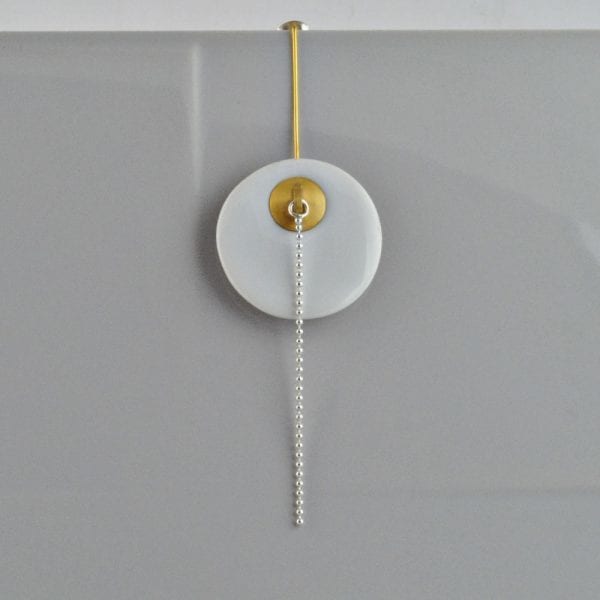 Golden Long Earring – Porcelain, Bathtub Lid