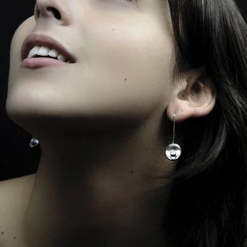 Pendientes largos de plata