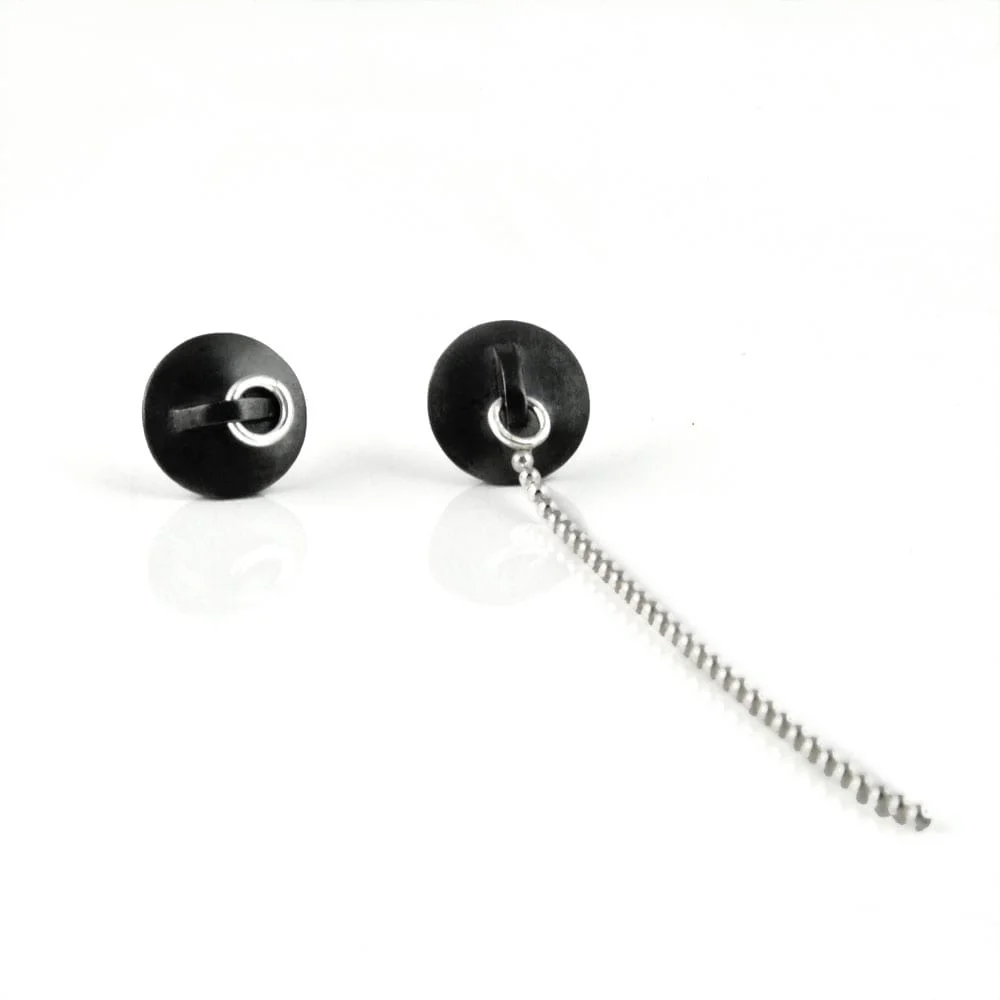 Pendientes de plata oxidada Tapón de Bañera