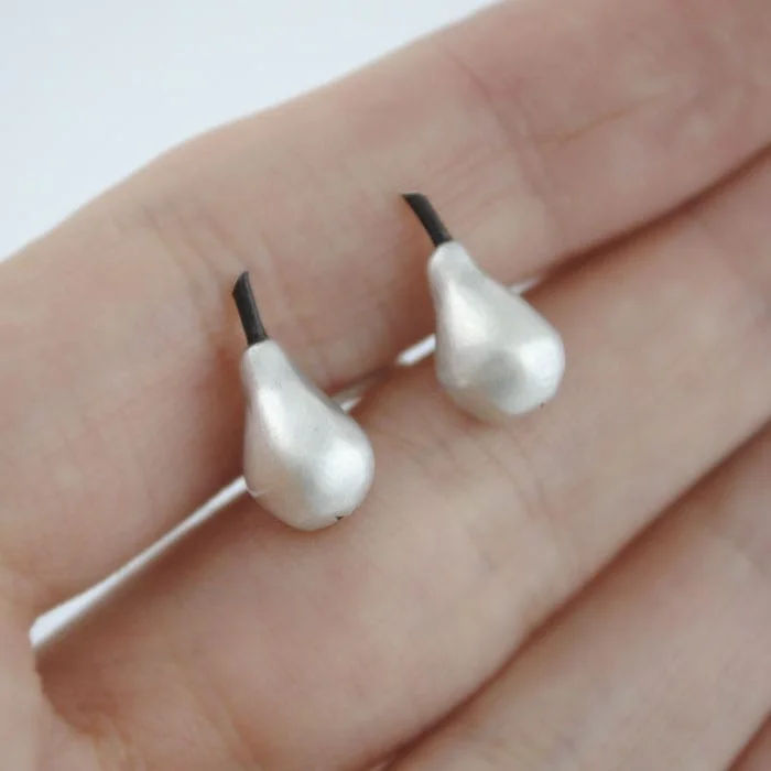 pendientes de plata peras