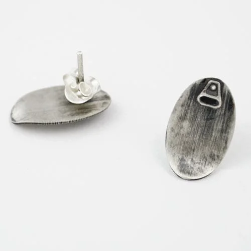 pendientes de plata tapa lata sardinas
