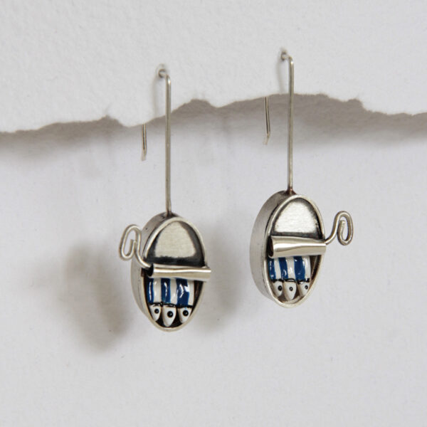 Pendientes de plata Lata de Sardinas