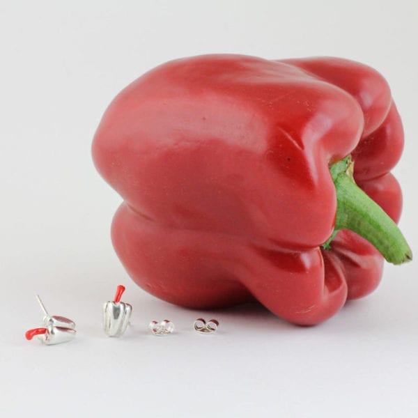 pendientes de plata pimientos