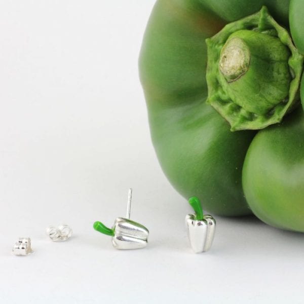 pendientes de plata pimientos
