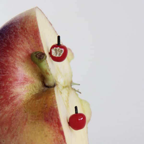 Pendientes de plata Manzanas rojas