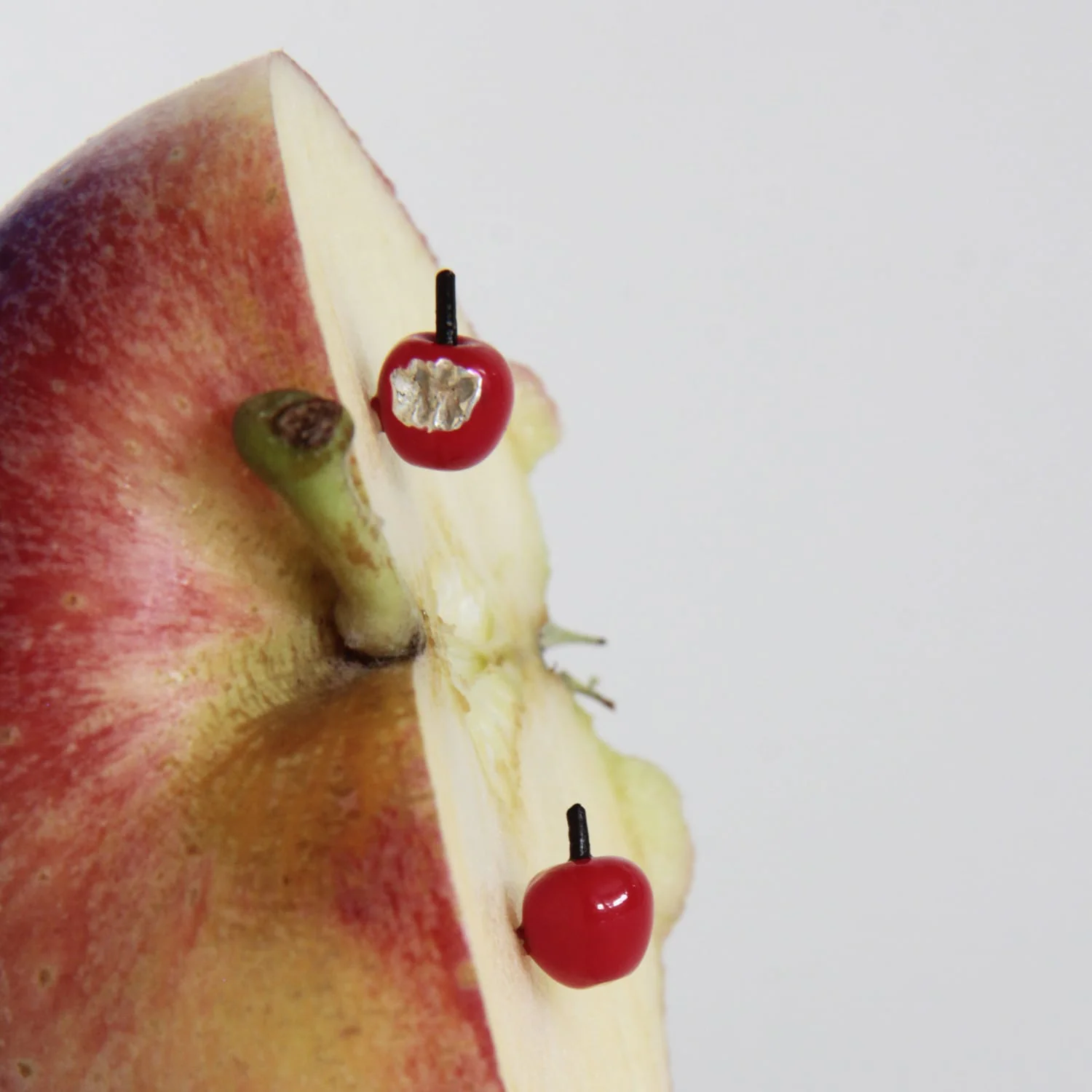 Pendientes de plata Manzanas rojas