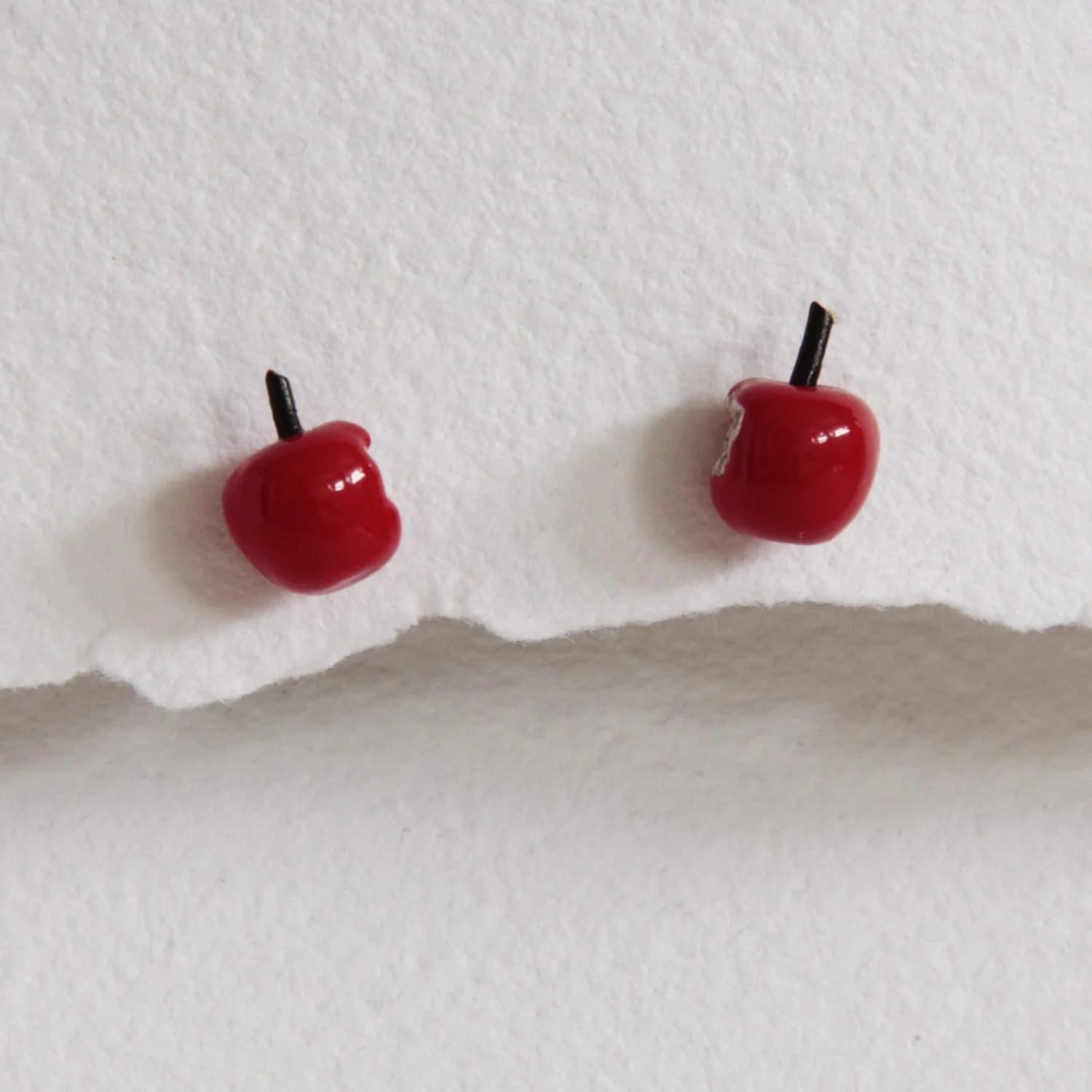 Pendientes de plata Manzanas rojas