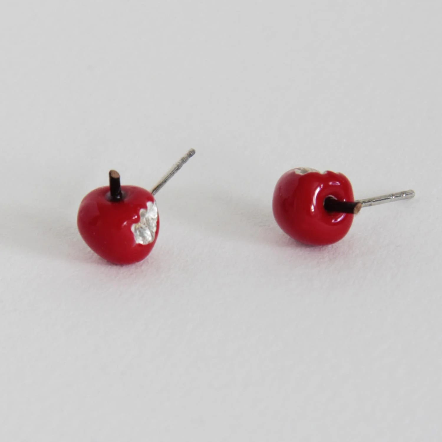 Pendientes de plata Manzanas rojas