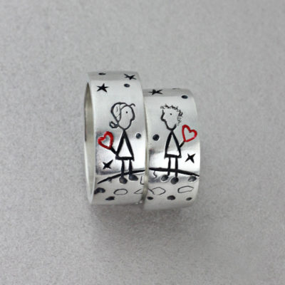 Silver Engagement Ring, Illustration Love