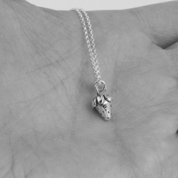 Silver Choker Necklace, Strawberry