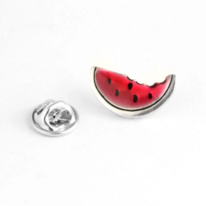 pin de plata y esmalte sandia