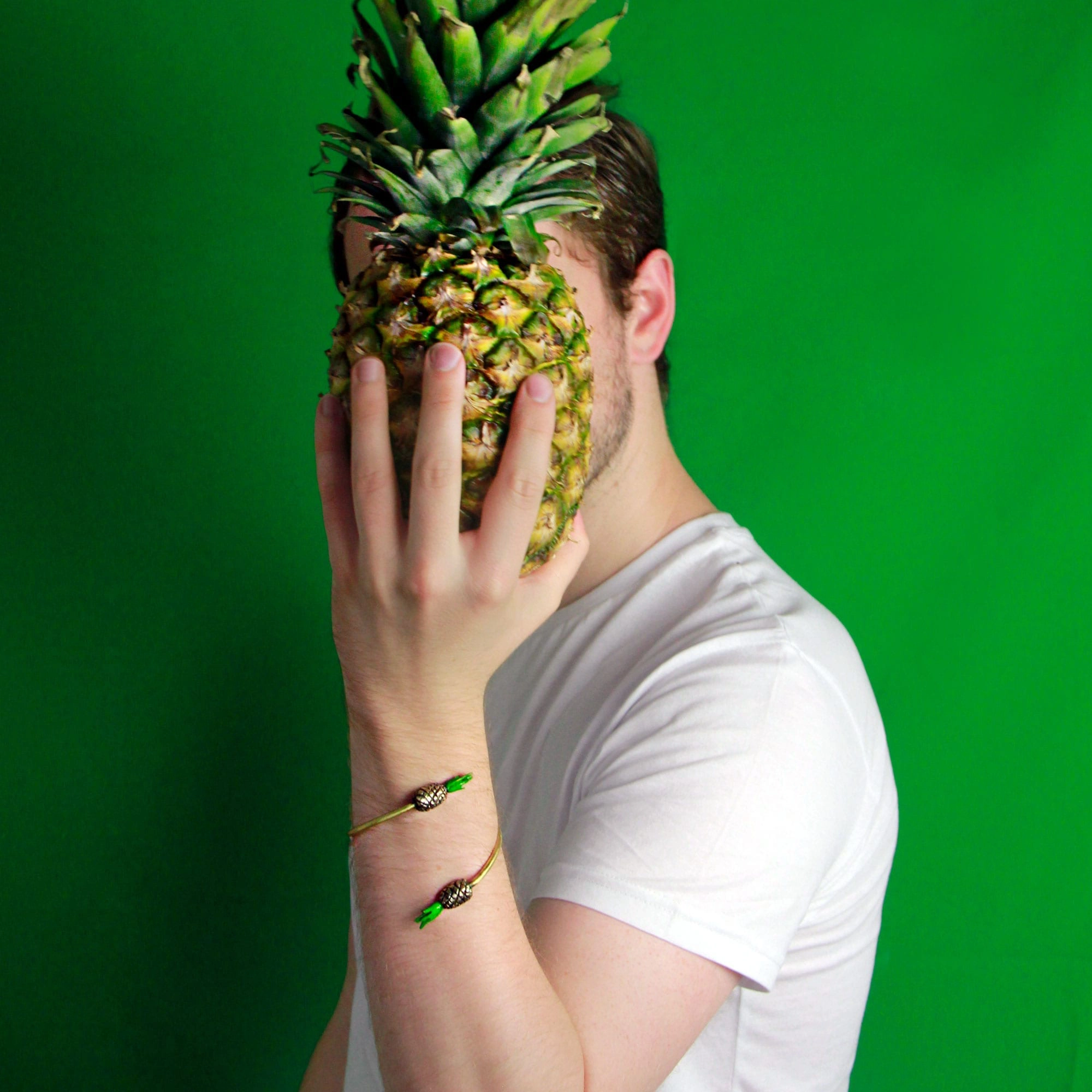 Brass bracelet Enamel – Pineapples