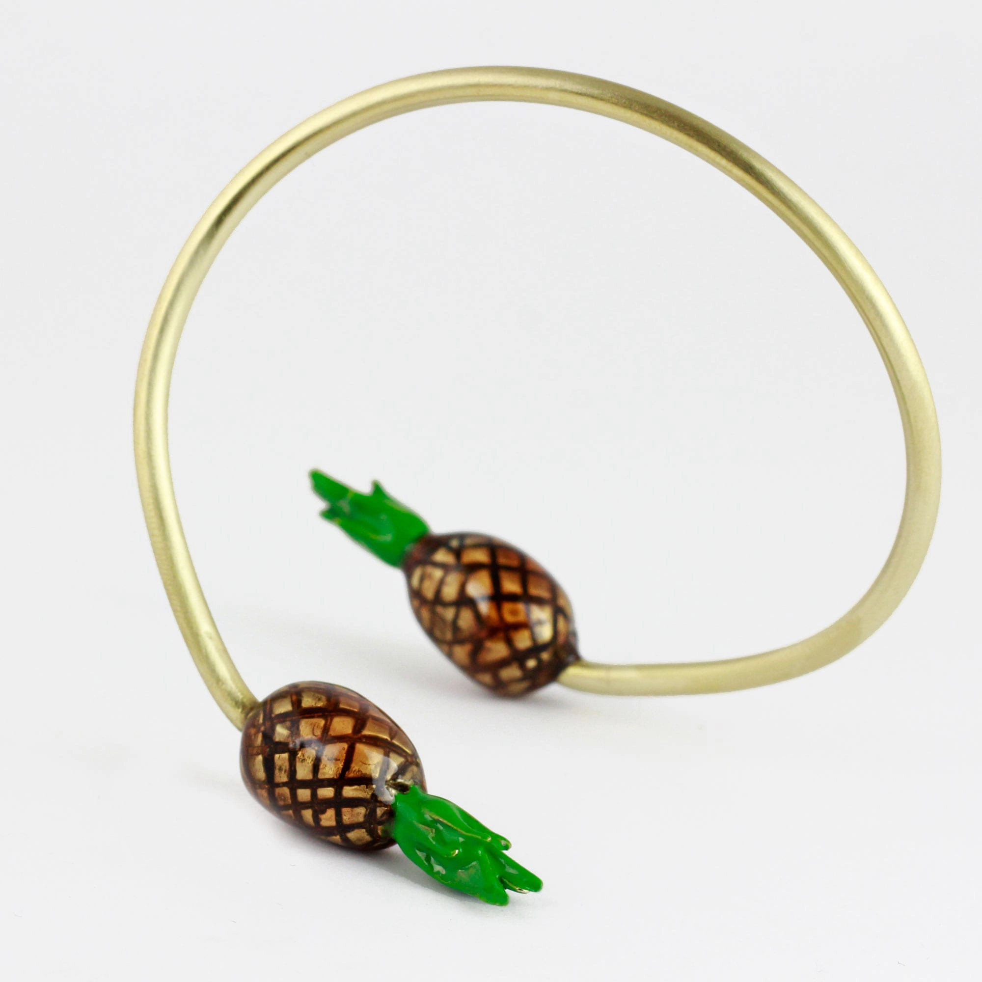 Brass bracelet Enamel – Pineapples