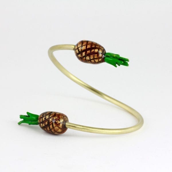 Brass bracelet Enamel – Pineapples
