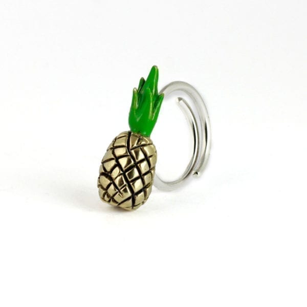 Silver and brass Ring, Pineapple