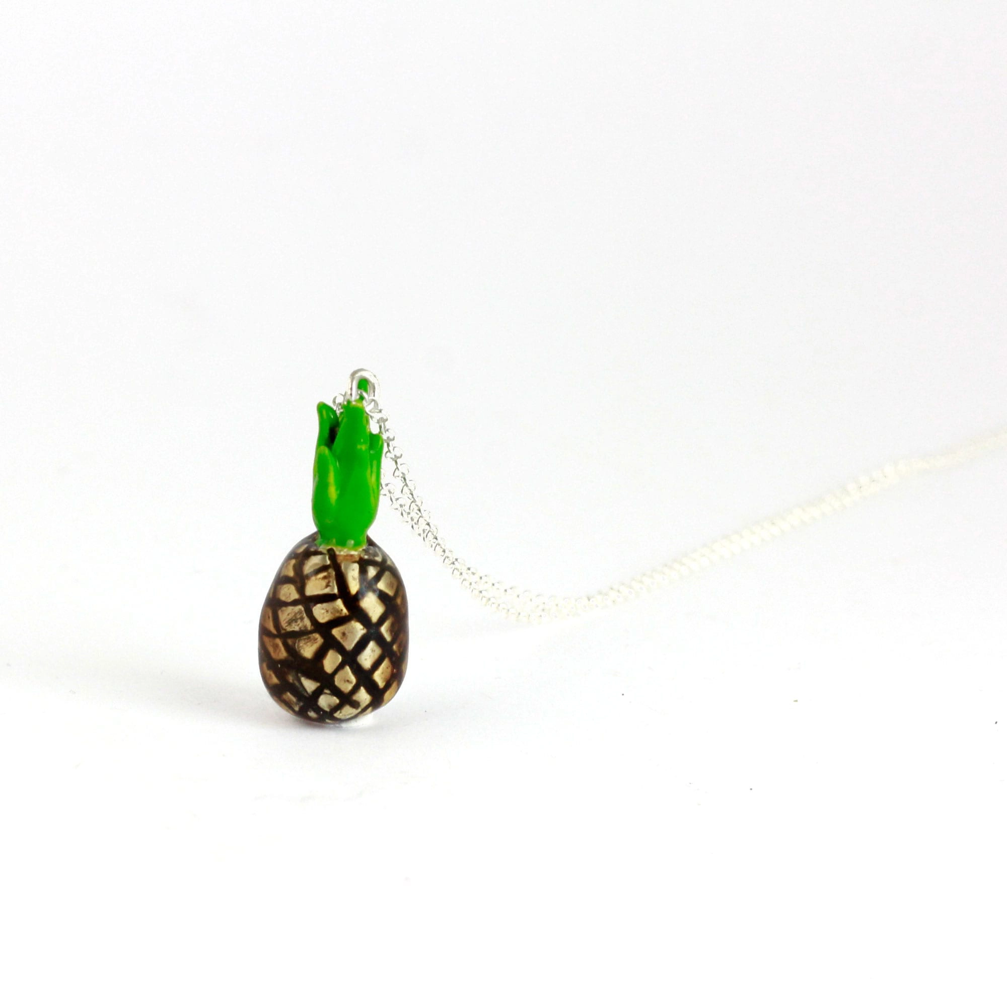 Silver Choker Necklace, Pineapple