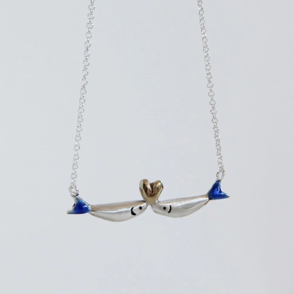 Gargantilla de plata Sardinas Love Blue