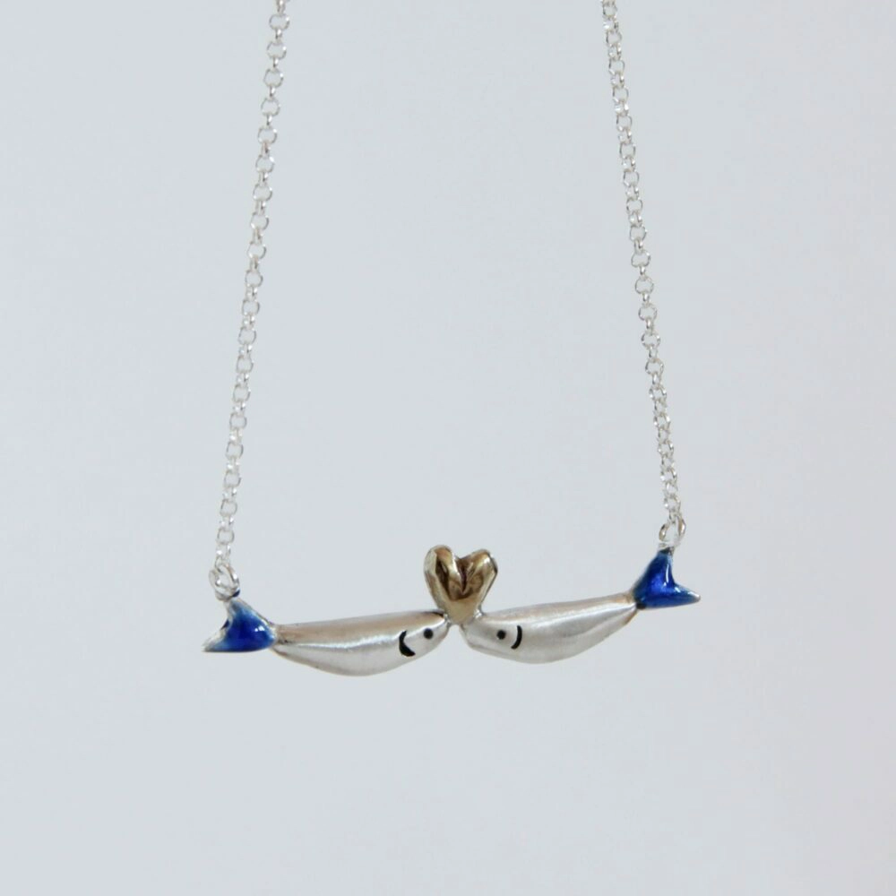 Gargantilla de plata Sardinas Love Blue