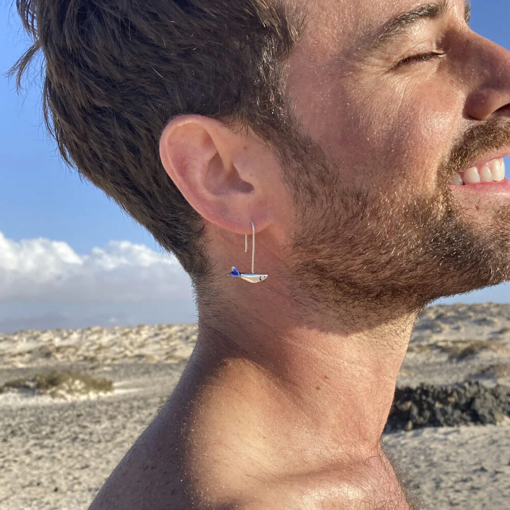 Pendientes de plata Sardinas
