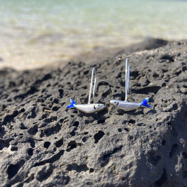 Pendientes de plata Sardinas