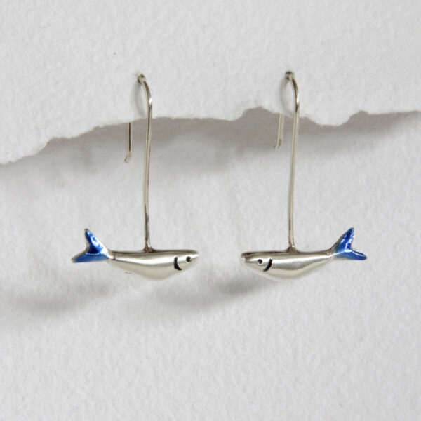 Pendientes de plata largos Sardinas