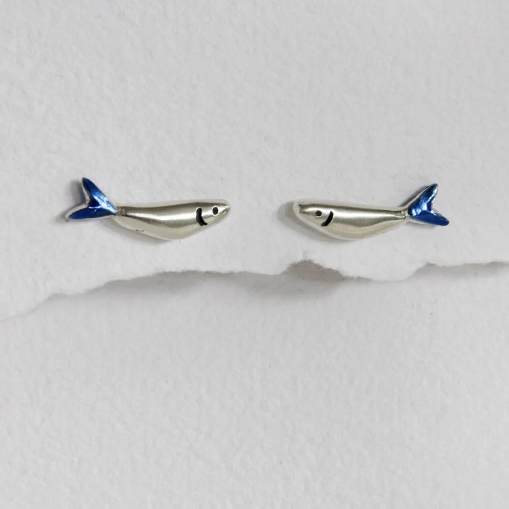 Pendientes de plata Sardinas