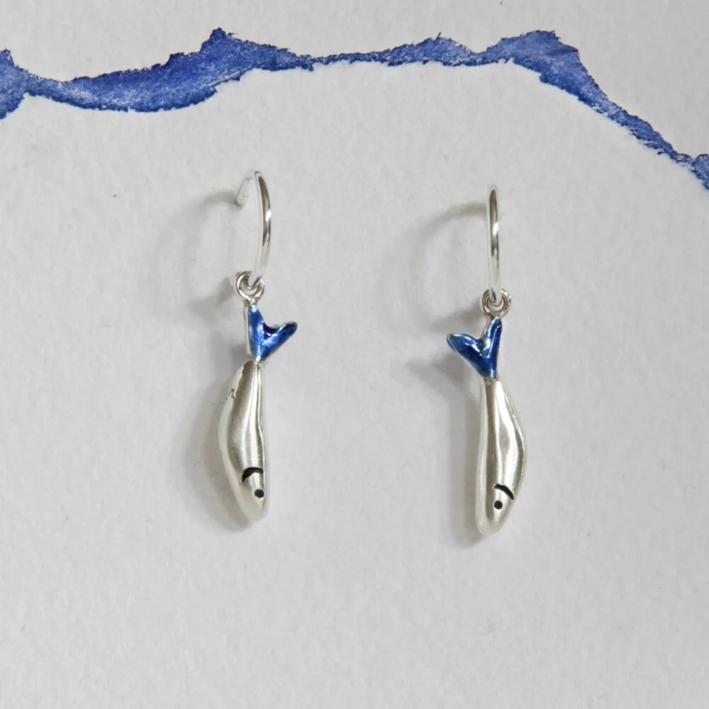 Pendientes Aros plata Sardinas