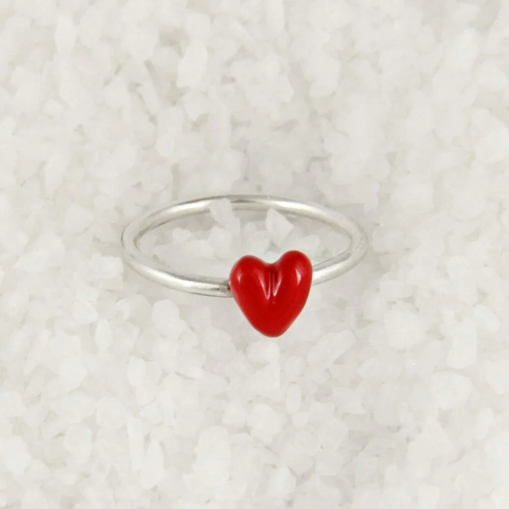 Anillo plata corazón gordito