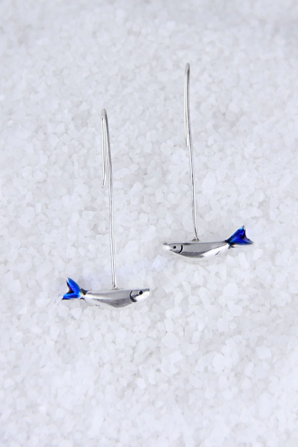 Pendientes de plata largos Sardinas
