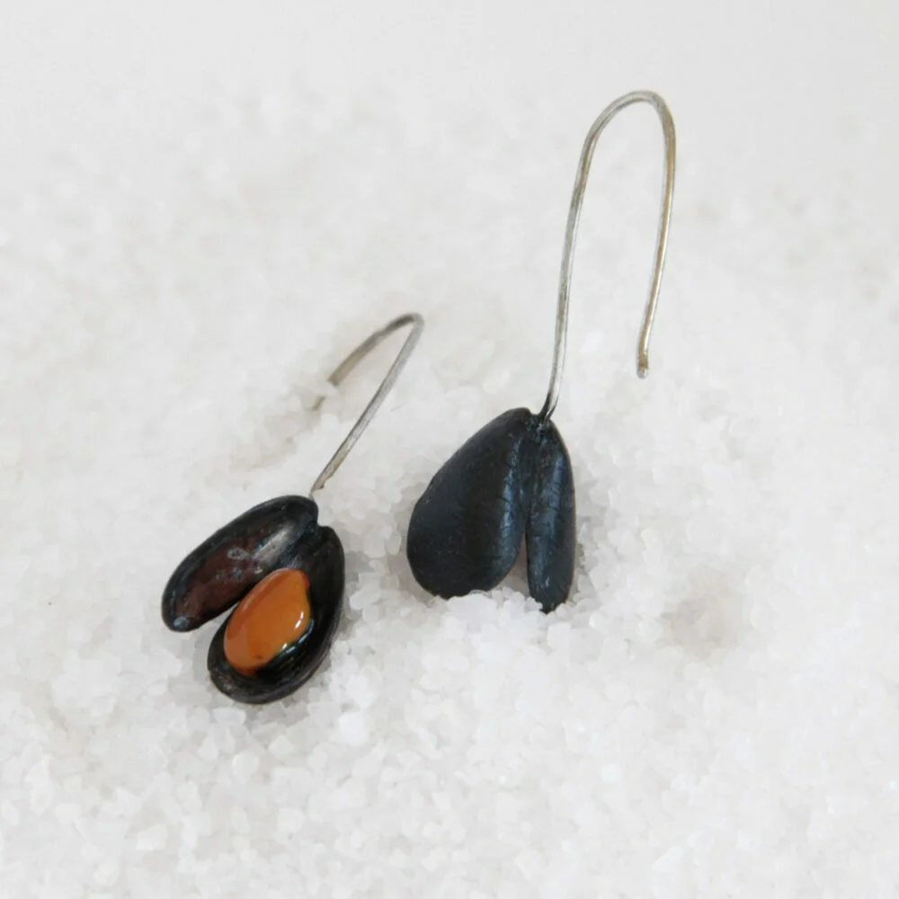 Silver Earrings, Mussel earrgins