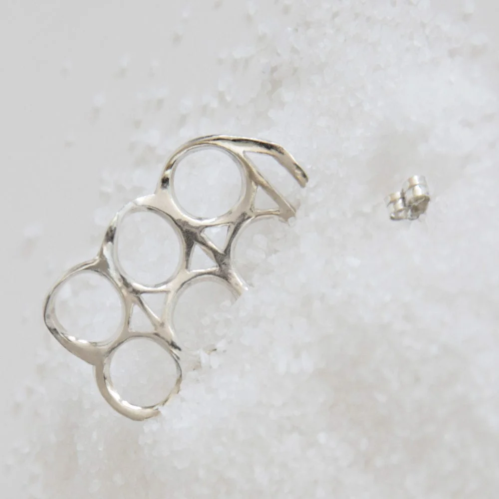 Pendiente de plata anillas de plástico - Vacía La Nevera Pendiente de plata anillas de plástico