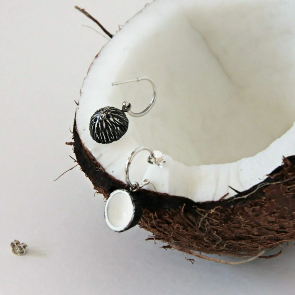 Aros de plata cocos