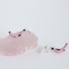 Aros de plata plátano rosa