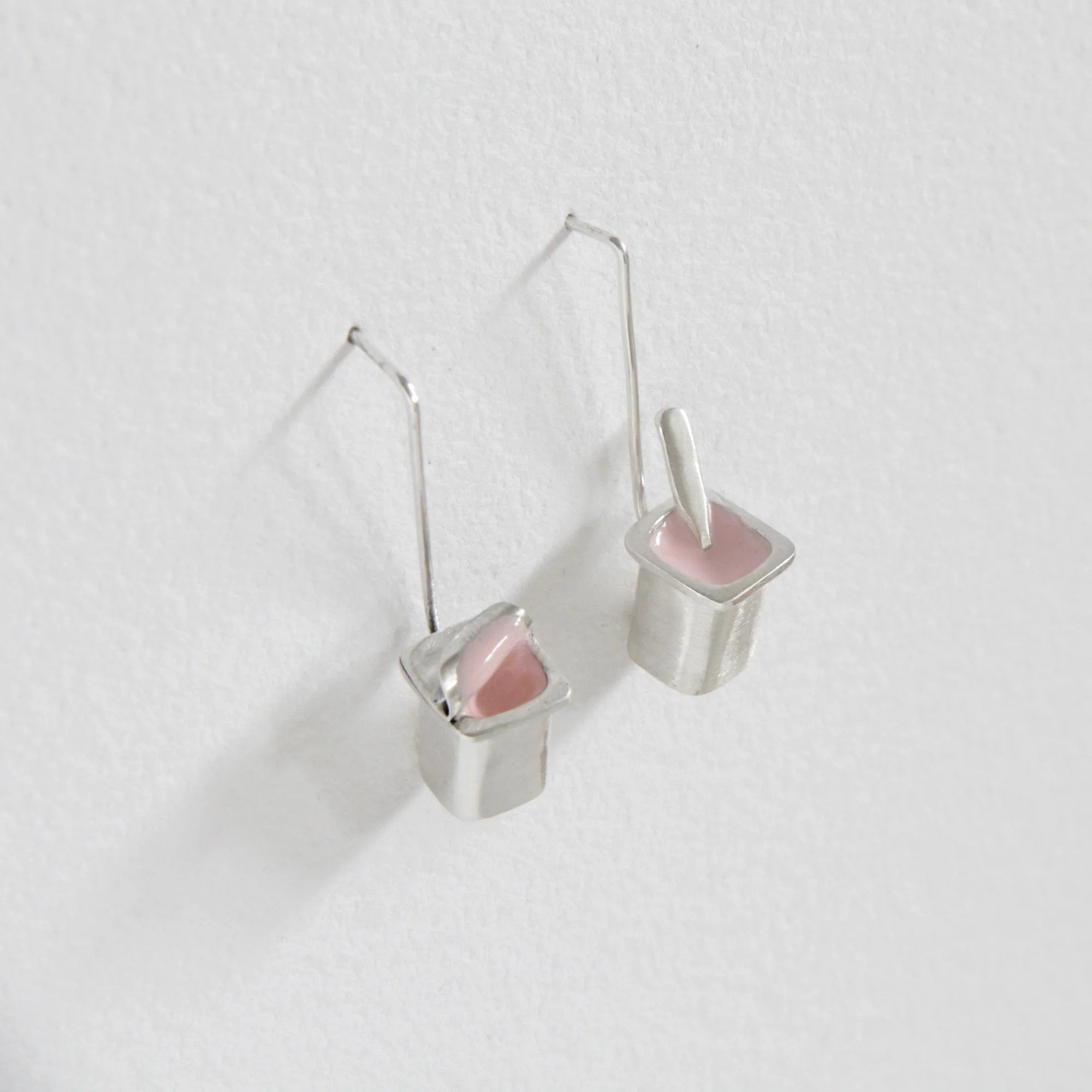 Pendientes de plata Yogur de fresa de la colección Goxoa