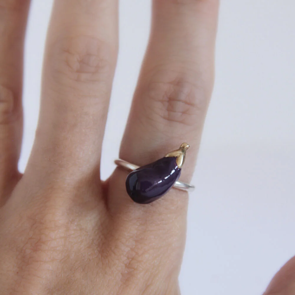 Anillo de plata Berenjena