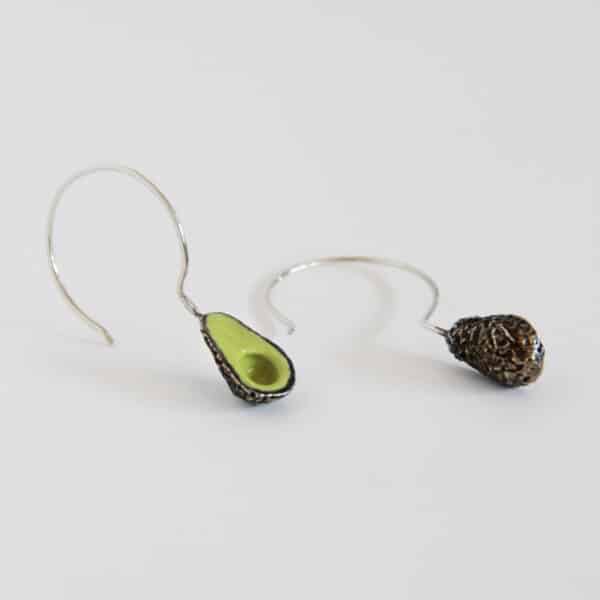 Maxi silver earrings avocados