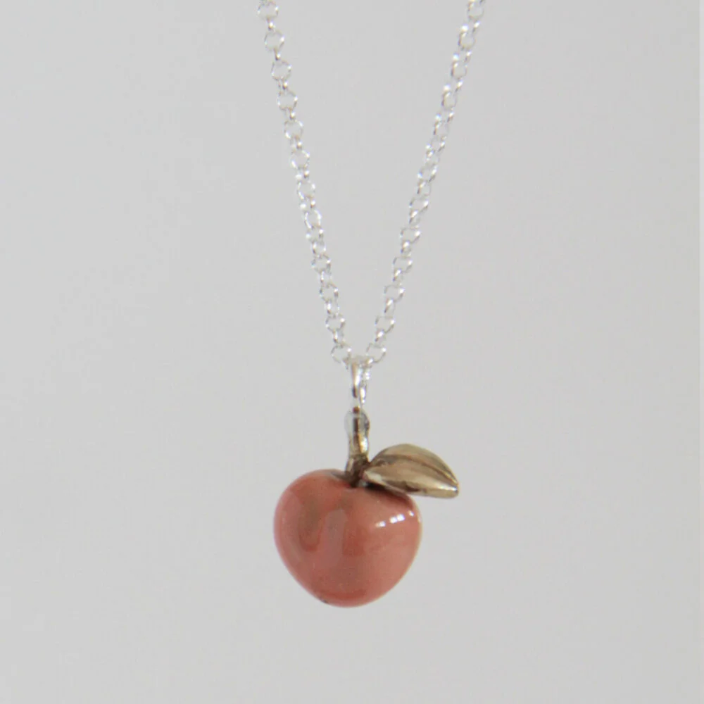 Peach shape silver choker