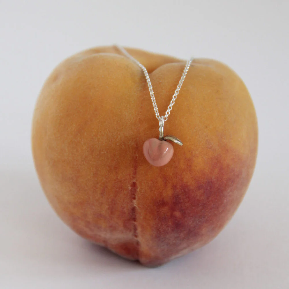 Peach shape silver choker