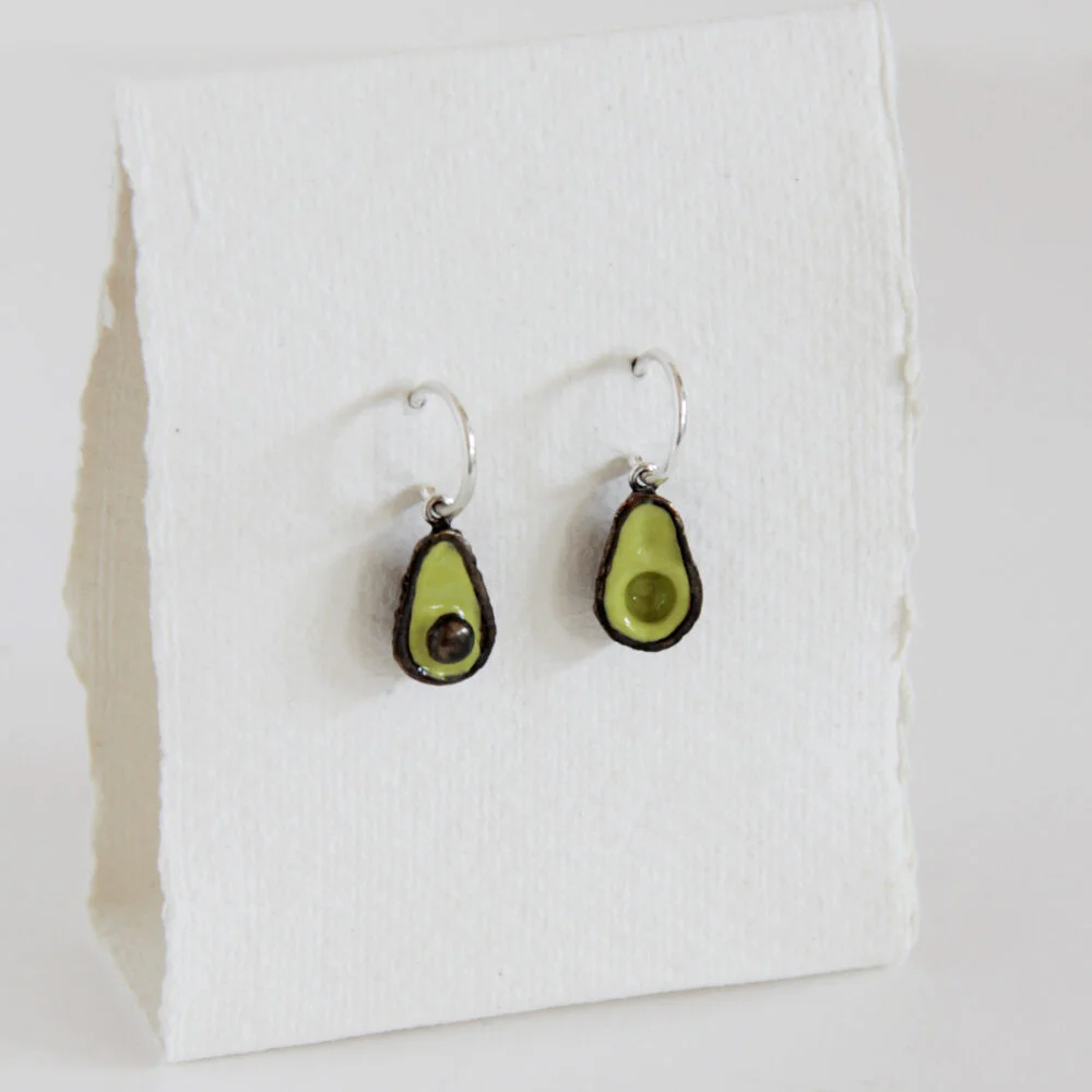 Aros de plata aguacates